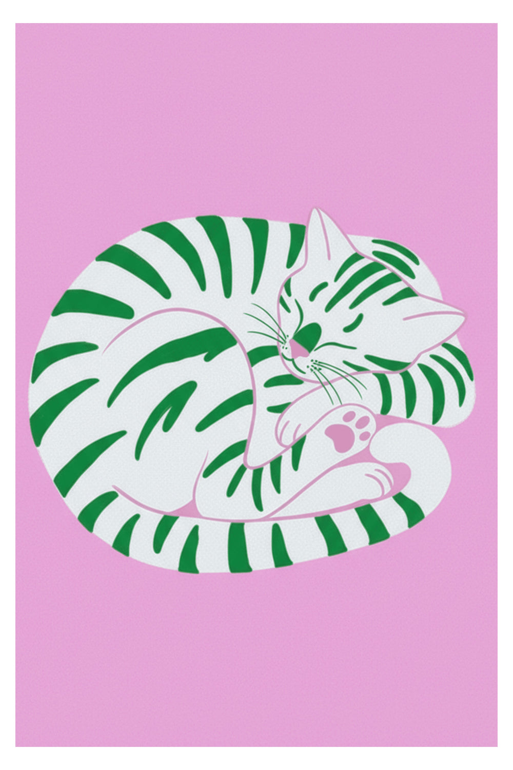 Playful Sleeping Cat Art Print – wall art print by LOUDHAUS