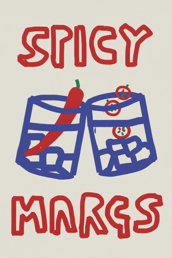 Playful Spicy Margs Art Print – wall art print by LOUDHAUS