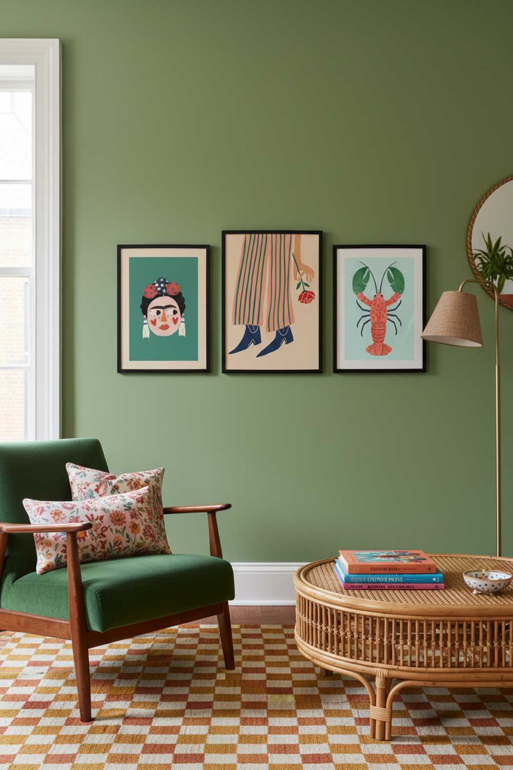 Playful Striped Trousers Art Print as part of a gallery wall arrangement