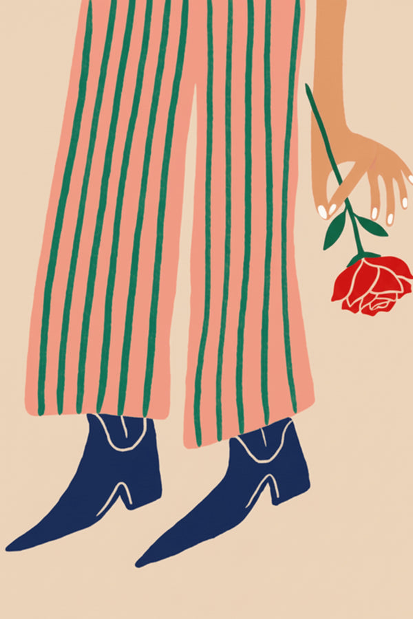 Playful Striped Trousers Art Print – wall art print by LOUDHAUS