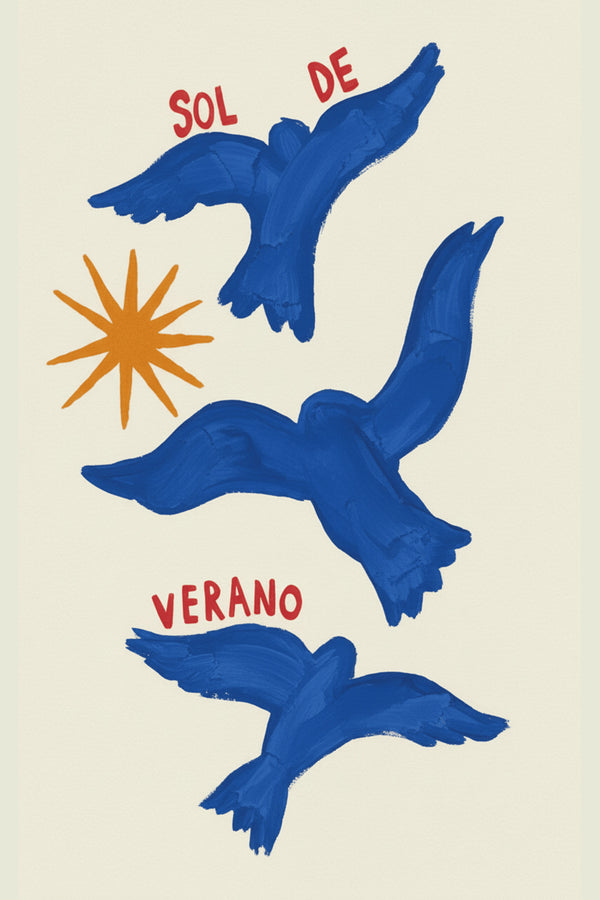Playful Summer Birds Art Print – wall art print by LOUDHAUS