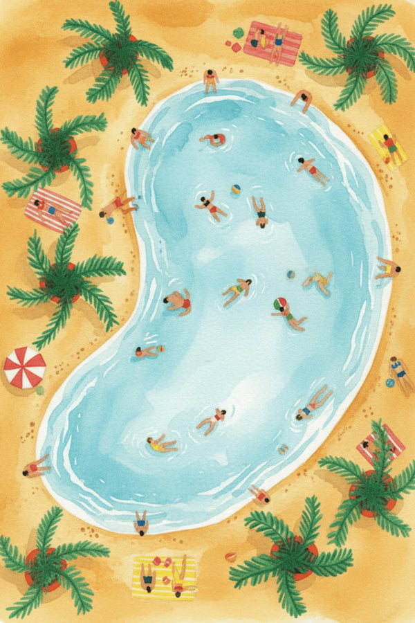 Playful Tropical Beach Art Print – wall art print by LOUDHAUS