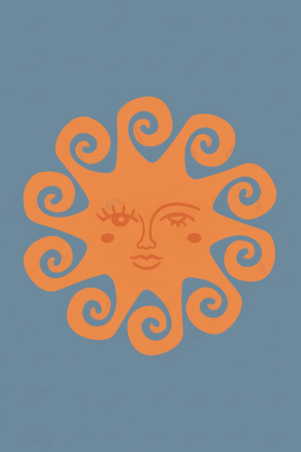 Playful Winking Sun Art Print – wall art print by LOUDHAUS
