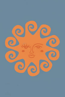 Playful Winking Sun Art Print – wall art print by LOUDHAUS