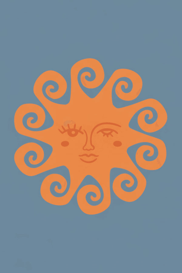 Playful Winking Sun Art Print – wall art print by LOUDHAUS