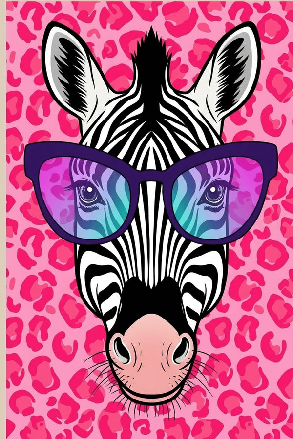 Playful Zebra Sunglasses Art Print – wall art print by LOUDHAUS