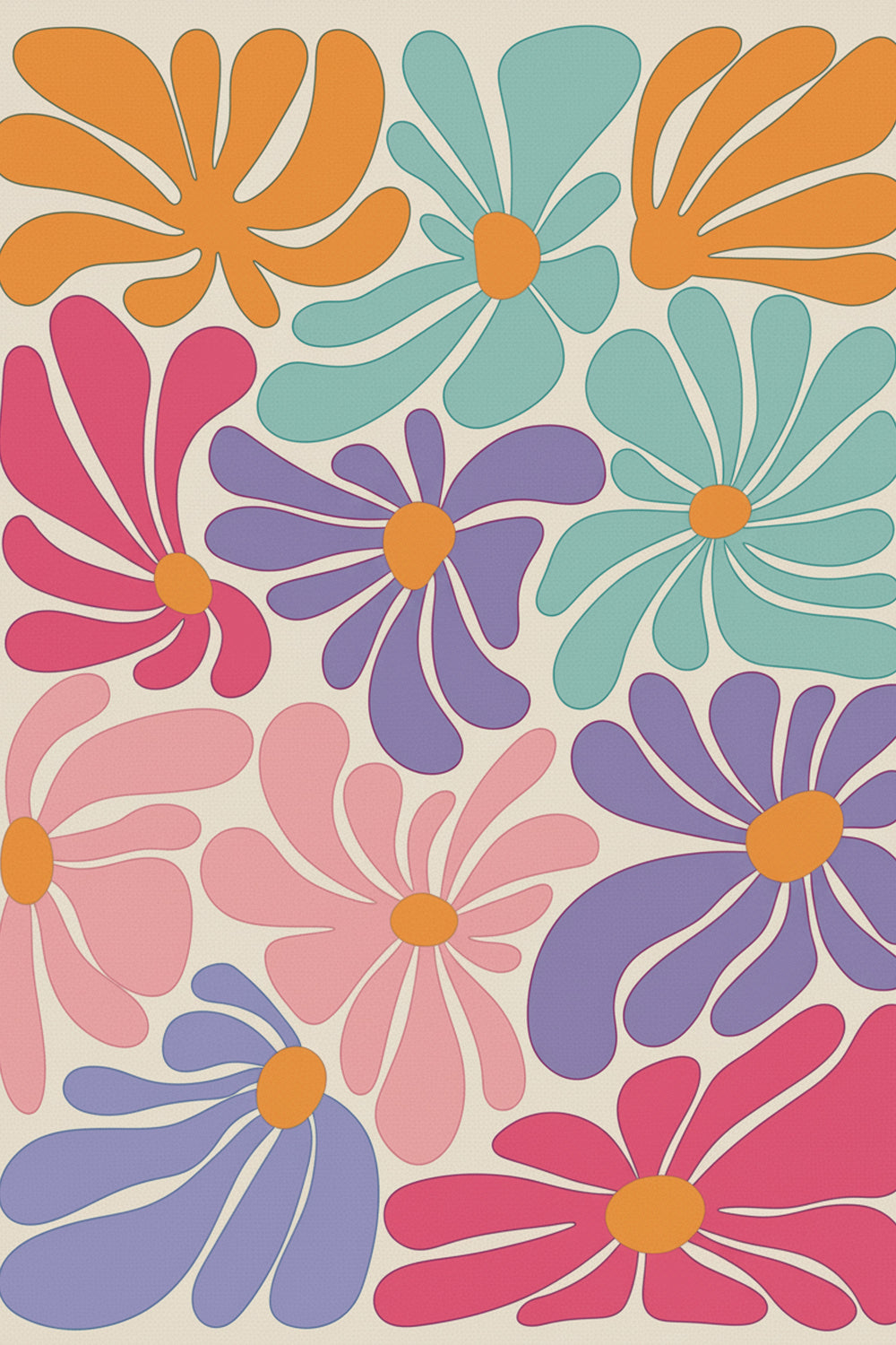Retro Floral Bloom Art Print – wall art print by LOUDHAUS