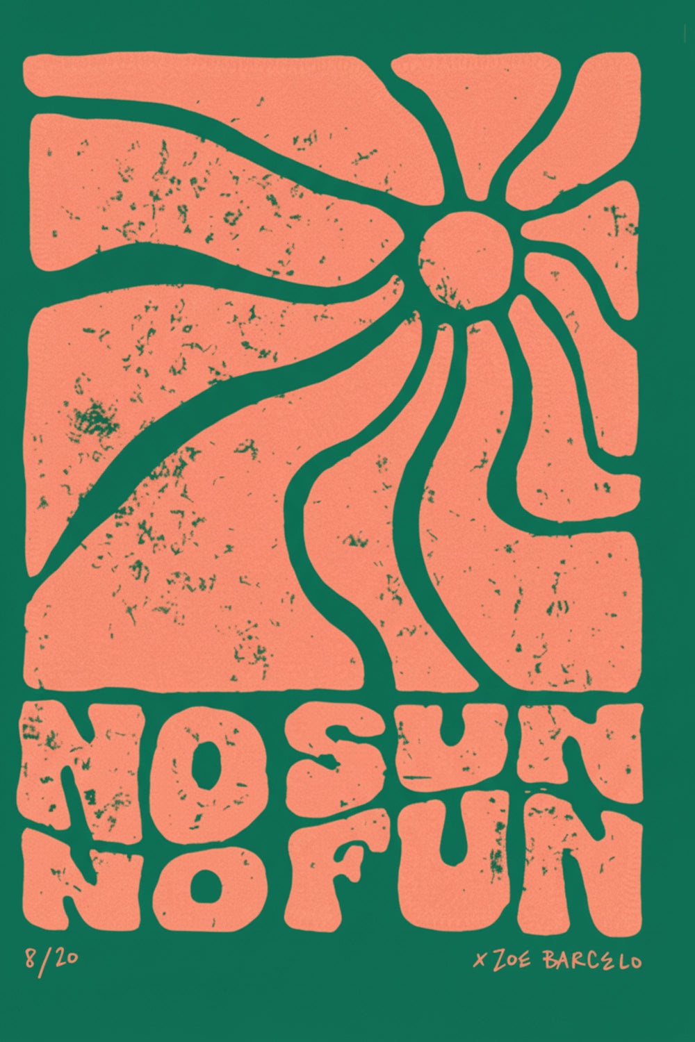 Retro Sun Typography Art Print – wall art print by LOUDHAUS