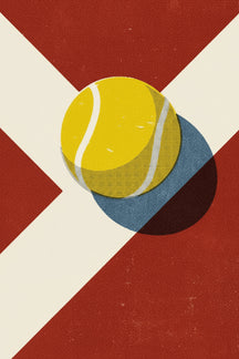 Retro Tennis Ball Court Art Print – wall art print by LOUDHAUS