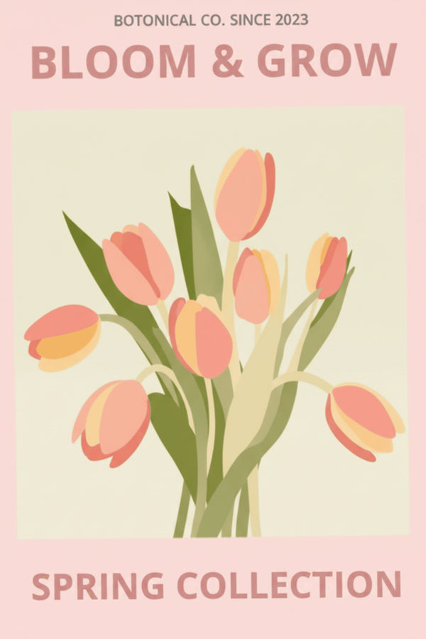 Soft Pink Tulip Bouquet Art Print – wall art print by LOUDHAUS