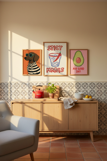 Spicy Margarita Cocktail Art Print as part of a gallery wall arrangement
