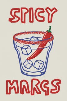 Spicy Margarita Cocktail Art Print – wall art print by LOUDHAUS