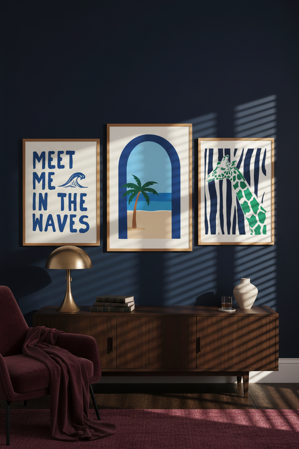 Tropical Archway Beach Art Print as part of a gallery wall arrangement