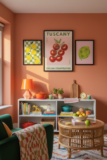 Tuscan Tomato Vine Art Print as part of a gallery wall arrangement