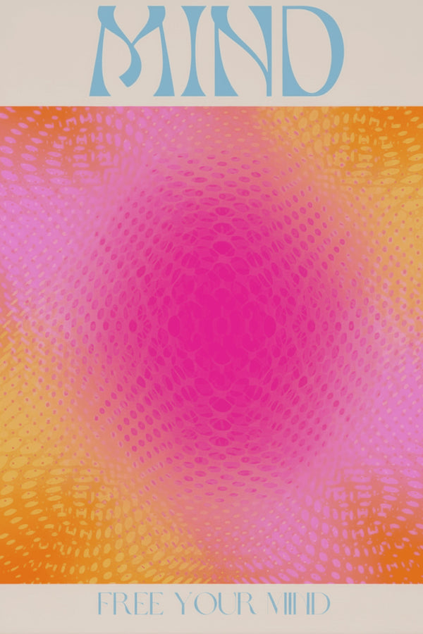 Vibrant Aura Gradient Typography Art Print – wall art print by LOUDHAUS