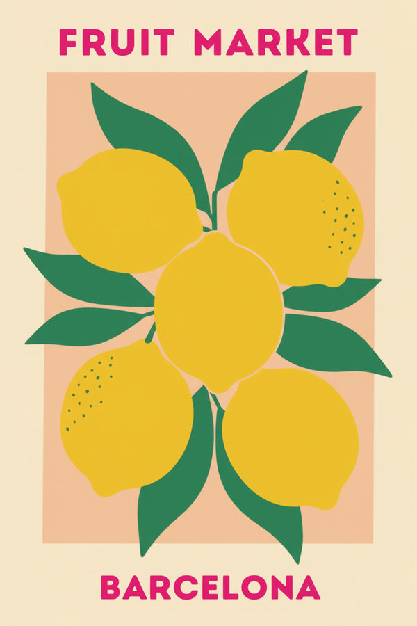Vibrant Barcelona Lemon Art Print – wall art print by LOUDHAUS