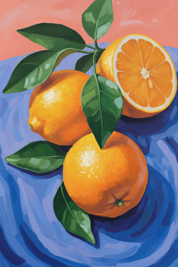 Vibrant Citrus Fruit Art Print – wall art print by LOUDHAUS