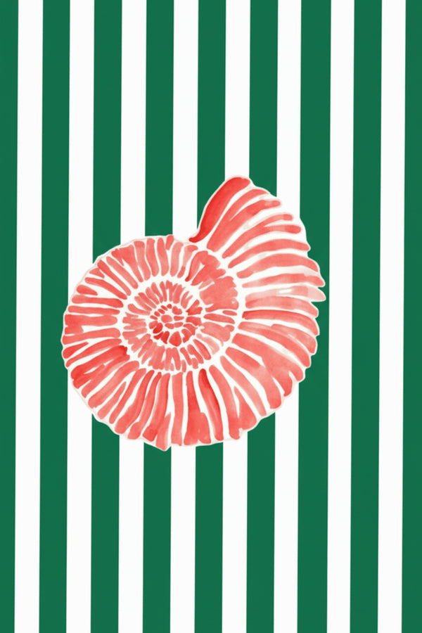 Vibrant Coral Shell Art Print – wall art print by LOUDHAUS