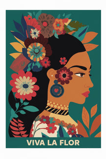 Vibrant Floral Woman Art Print – wall art print by LOUDHAUS
