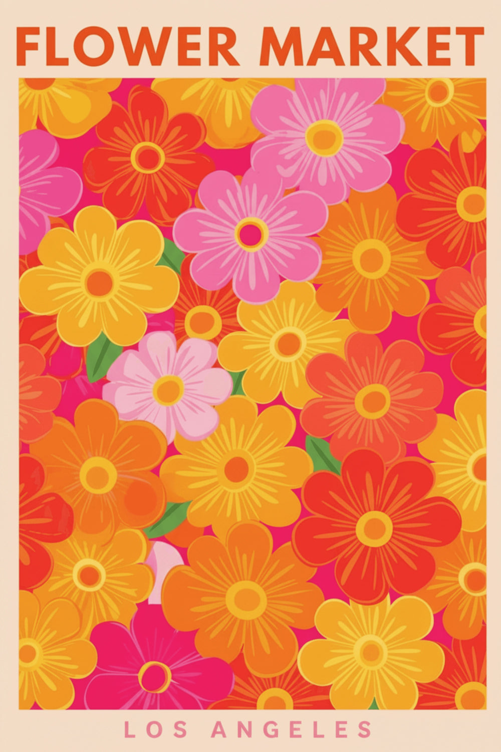 Vibrant Flower Market Art Print – wall art print by LOUDHAUS