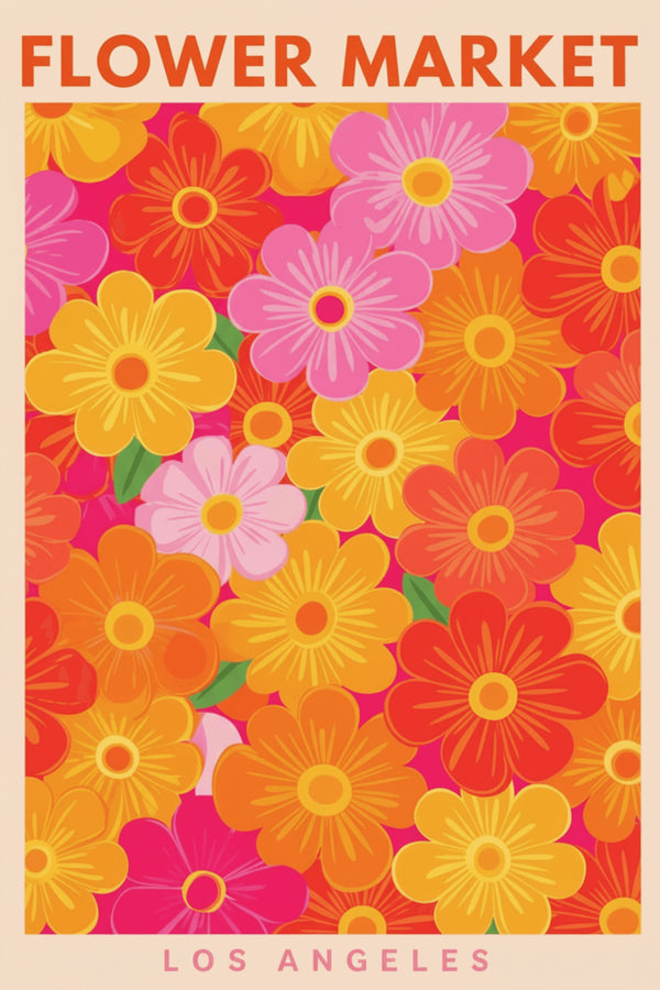 Vibrant Flower Market Art Print – wall art print by LOUDHAUS