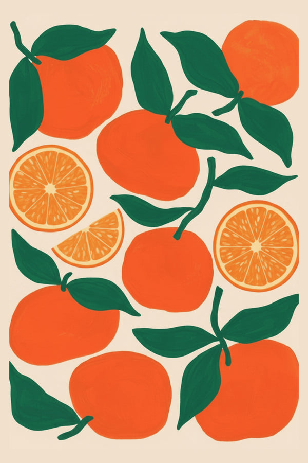 Vibrant Orange Grove Art Print – wall art print by LOUDHAUS