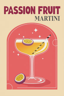 Vibrant Passion Fruit Martini Art Print – wall art print by LOUDHAUS