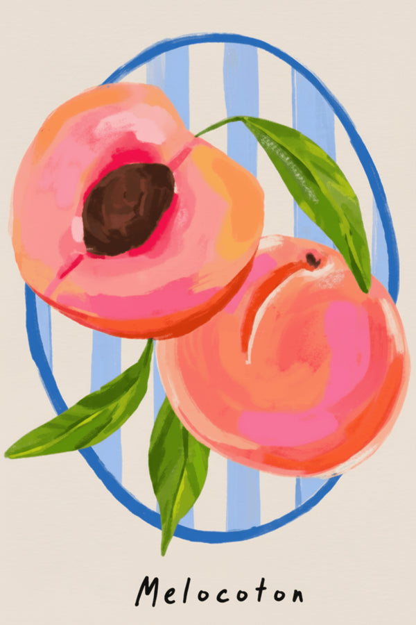 Vibrant Peach Illustration Art Print – wall art print by LOUDHAUS