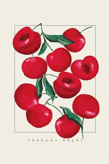 Vibrant Red Cherries Art Print – wall art print by LOUDHAUS