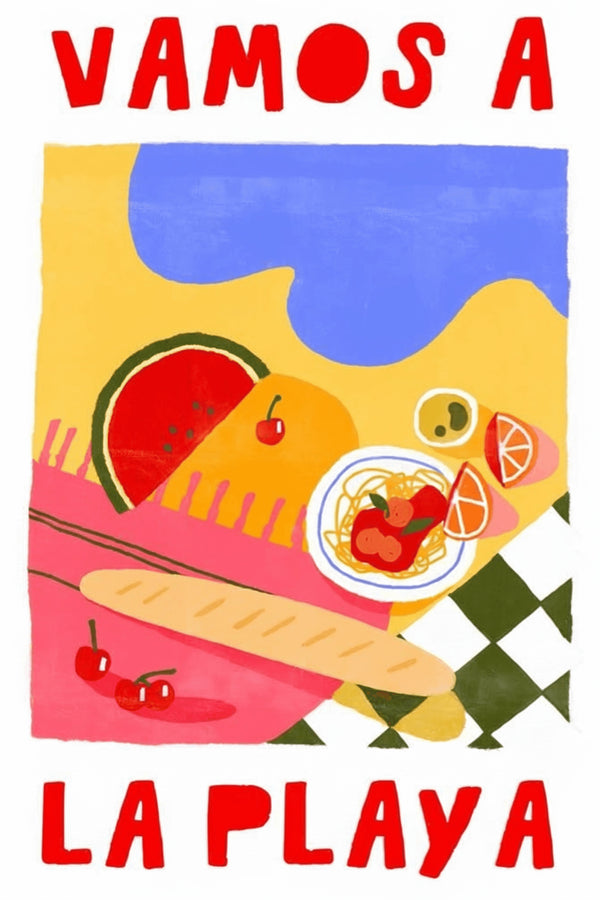 Vibrant Summer Picnic Art Print – wall art print by LOUDHAUS