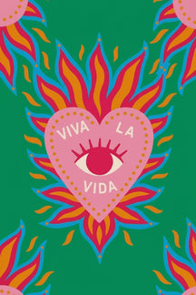 Vibrant Viva La Vida Heart Art Print – wall art print by LOUDHAUS