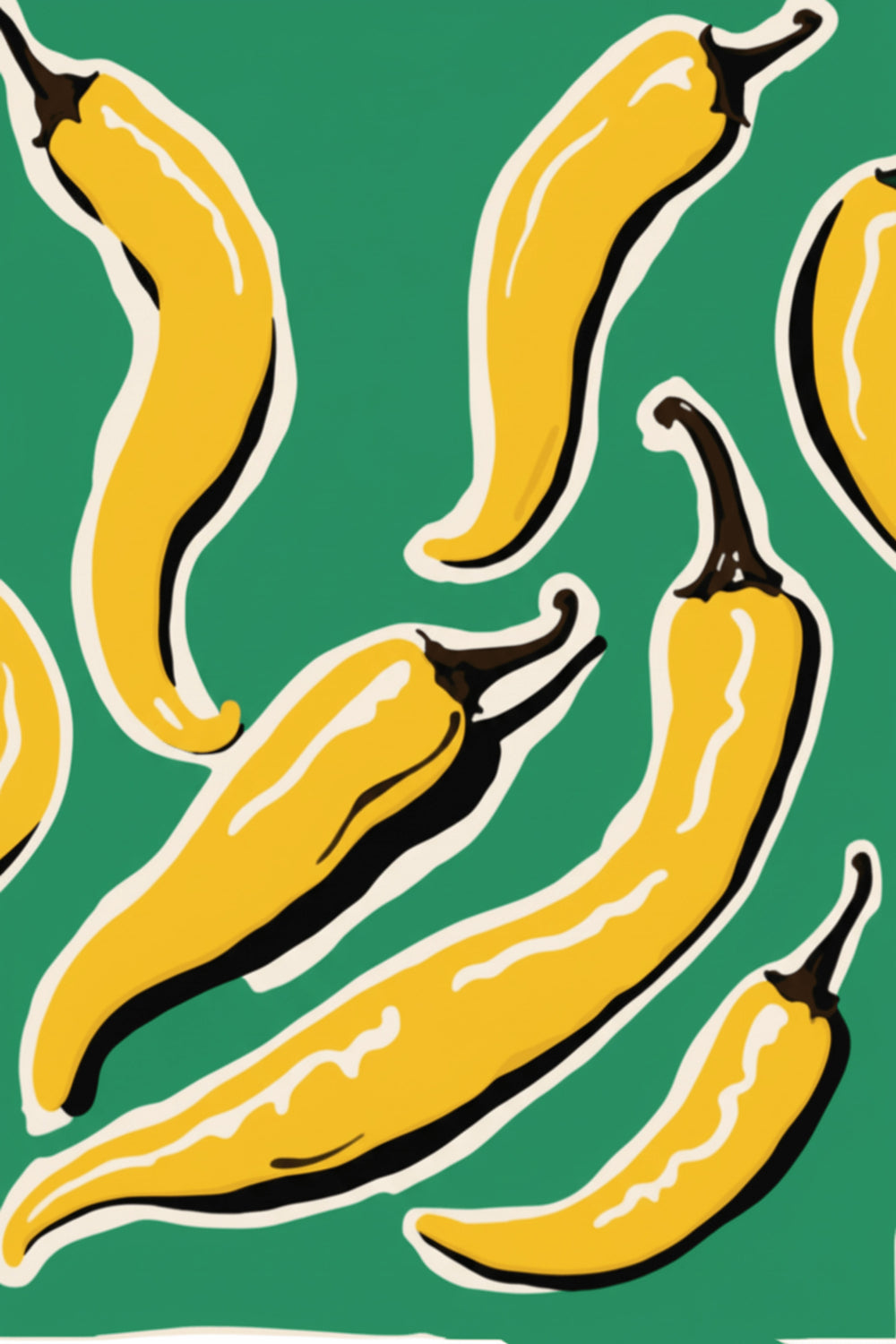 Vibrant Yellow Chilli Art Print – wall art print by LOUDHAUS