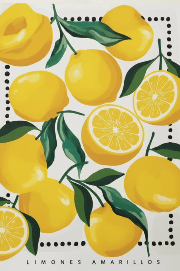 Vibrant Yellow Lemons Art Print – wall art print by LOUDHAUS