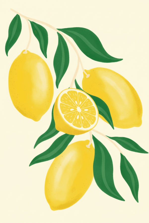 Zesty Lemon Branch Art Print – wall art print by LOUDHAUS