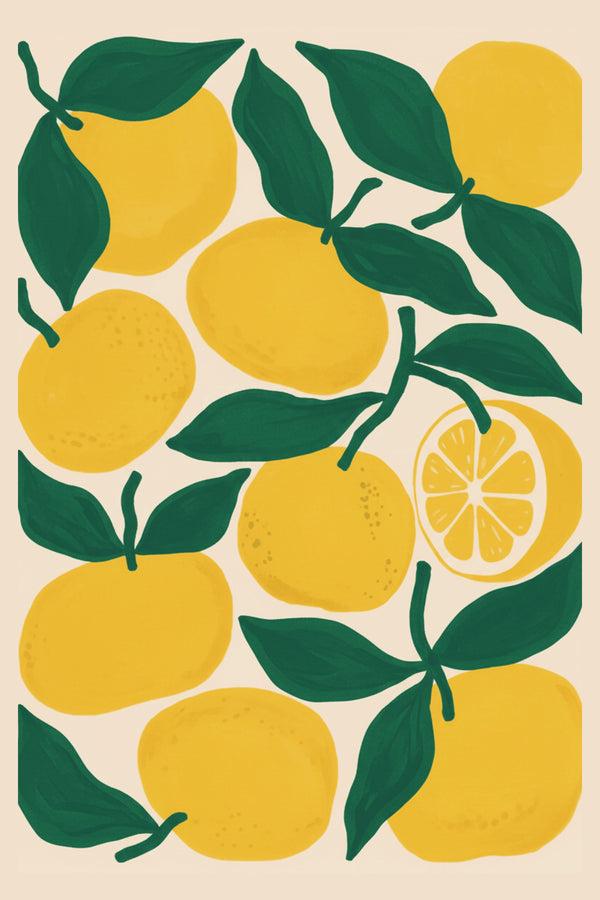 Zesty Lemon Grove Art Print – wall art print by LOUDHAUS