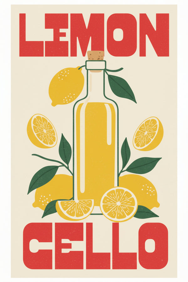 Zesty Lemon Limoncello Art Print – wall art print by LOUDHAUS