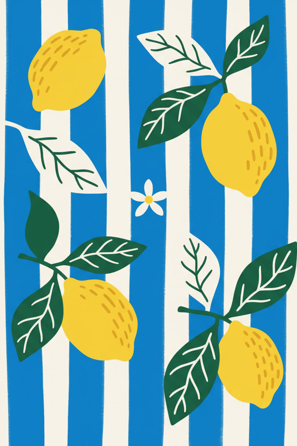 Zesty Lemon Stripe Art Print – wall art print by LOUDHAUS
