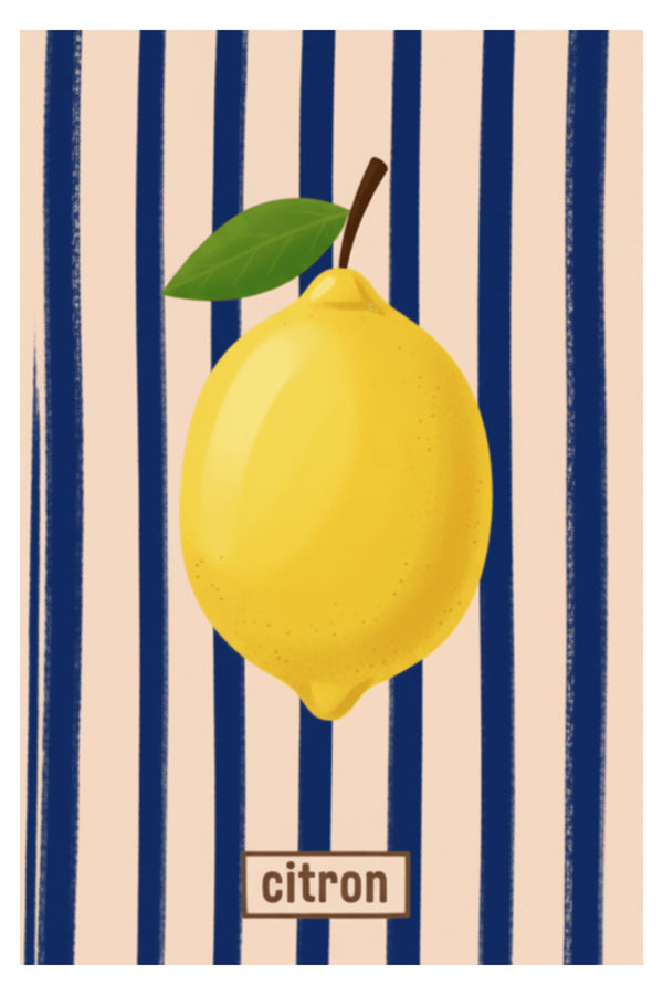 Zesty Lemon Stripe Art Print – wall art print by LOUDHAUS