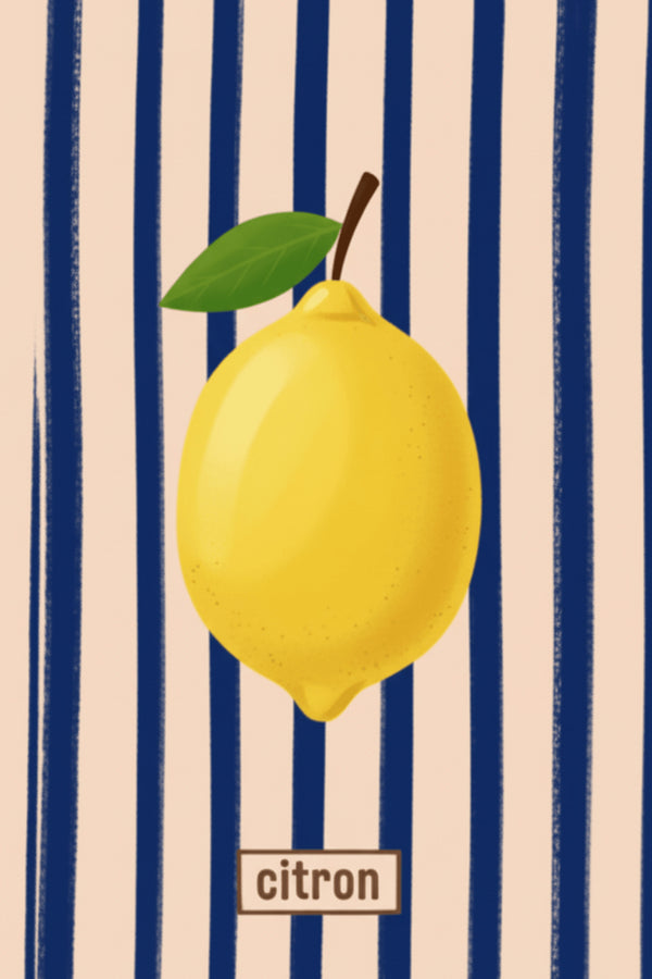 Zesty Lemon Stripe Art Print – wall art print by LOUDHAUS