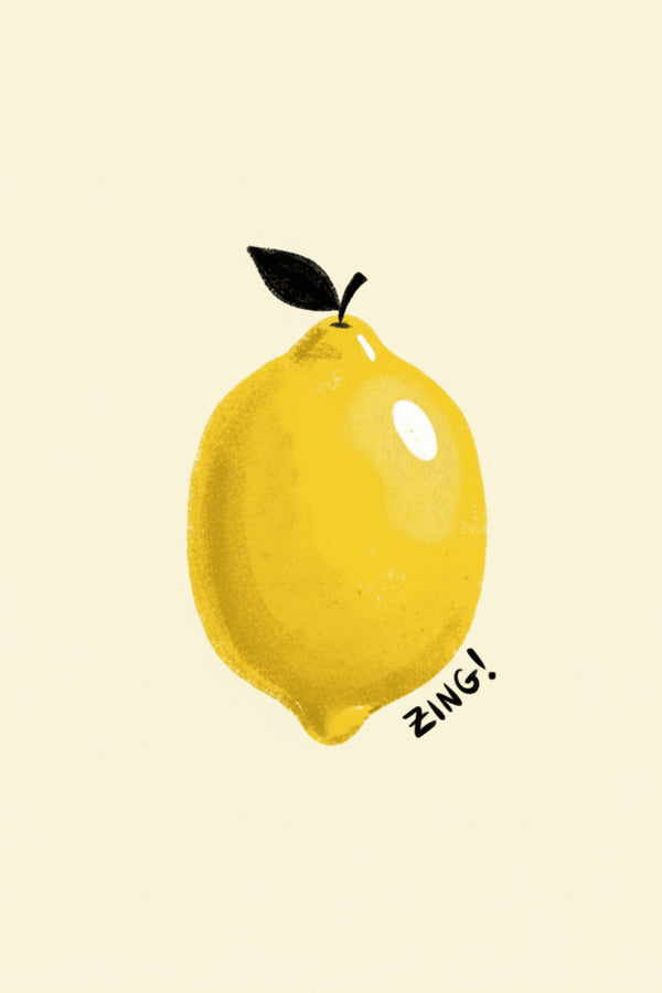 Zesty Lemon Zing Art Print – wall art print by LOUDHAUS