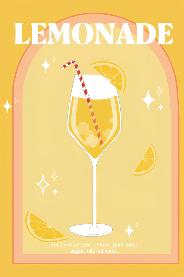 Zesty Lemonade Cocktail Art Print – wall art print by LOUDHAUS