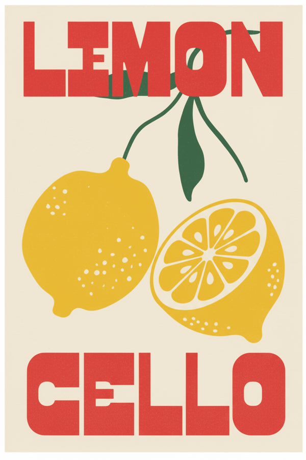 Zesty Lemoncello Typography Art Print – wall art print by LOUDHAUS