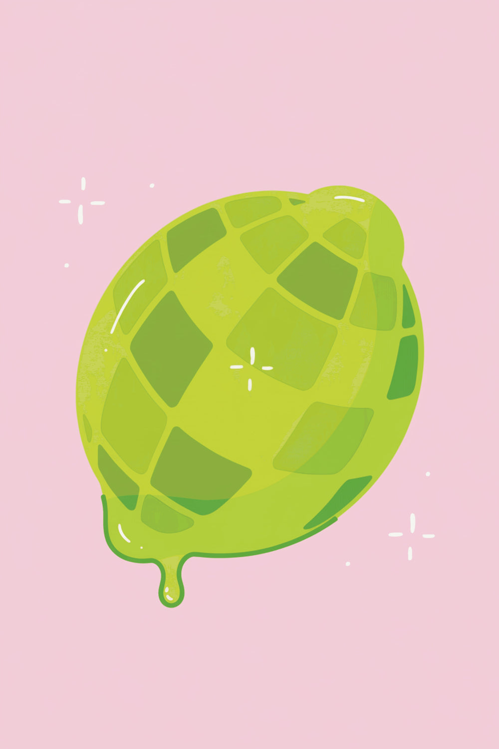 Zesty Lime Fruit Art Print – wall art print by LOUDHAUS